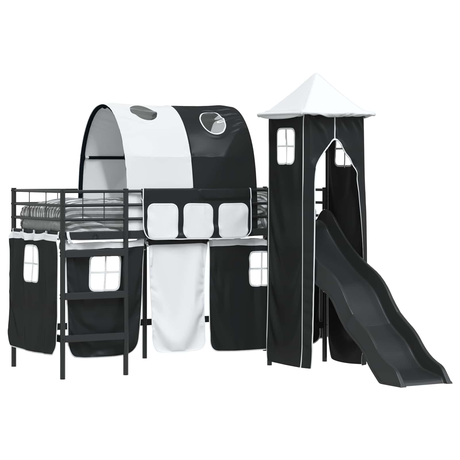 Kinderloftbett Schwarz 75 x 190 cm Metall