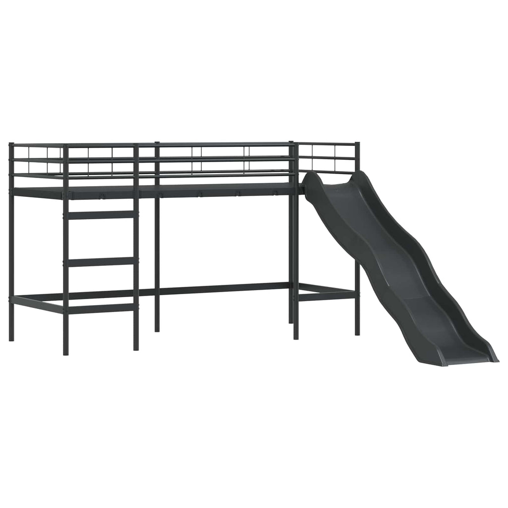 Kinderloftbett Schwarz 75 x 190 cm Metall