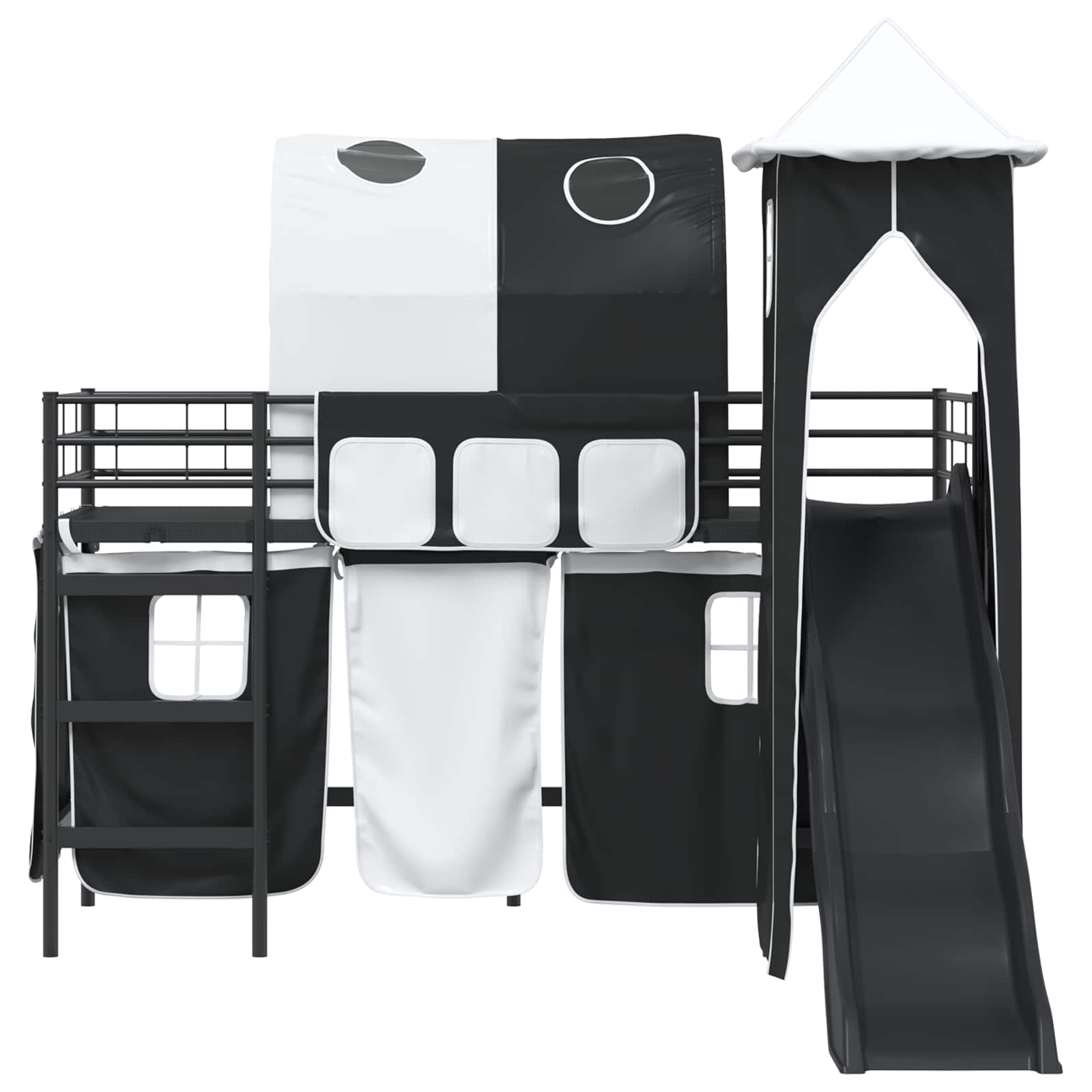 Kinderloftbett Schwarz 75 x 190 cm Metall