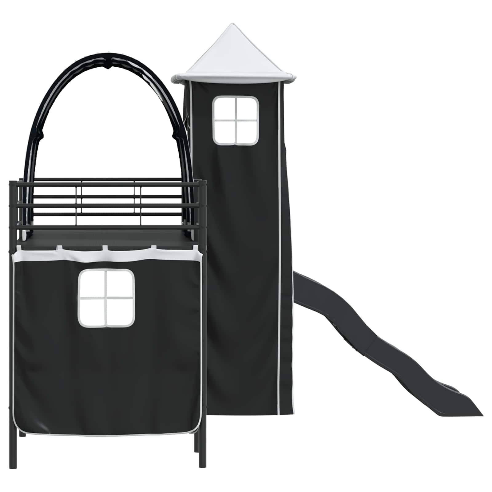 Kinderloftbett Schwarz 75 x 190 cm Metall