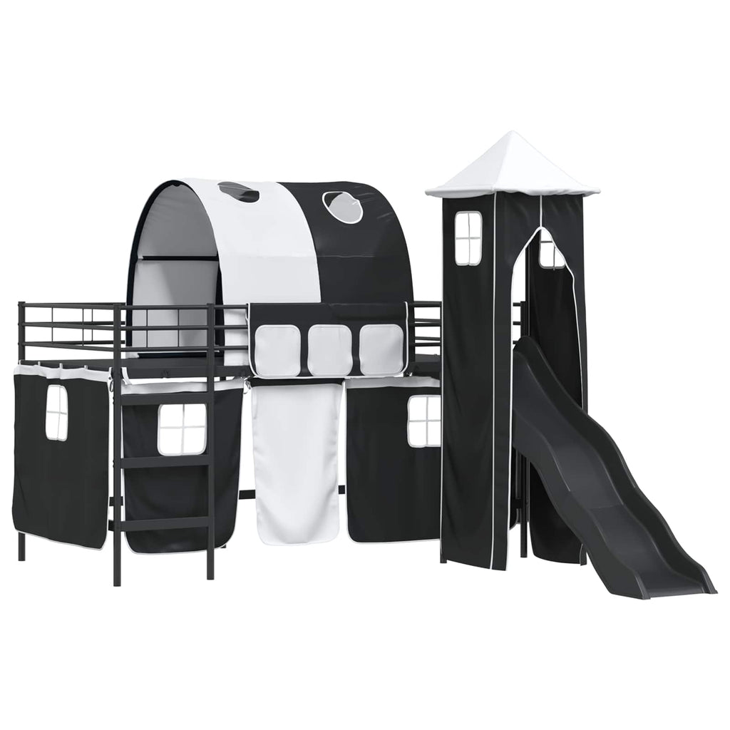 Kinderloftbett Schwarz 80 x 200 cm Metall