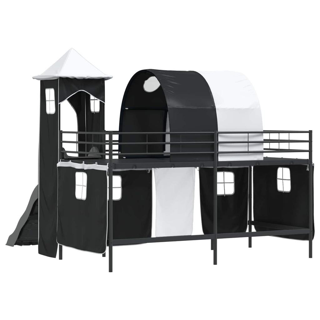 Kinderloftbett Schwarz 80 x 200 cm Metall
