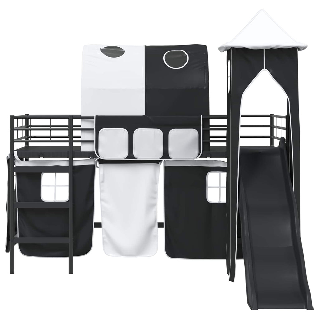 Kinderloftbett Schwarz 80 x 200 cm Metall