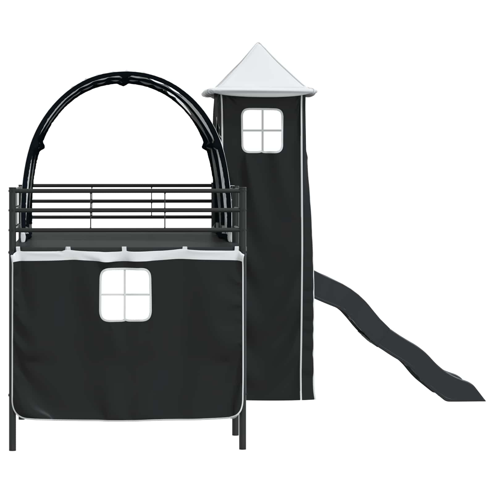 Kinderloftbett Schwarz 80 x 200 cm Metall