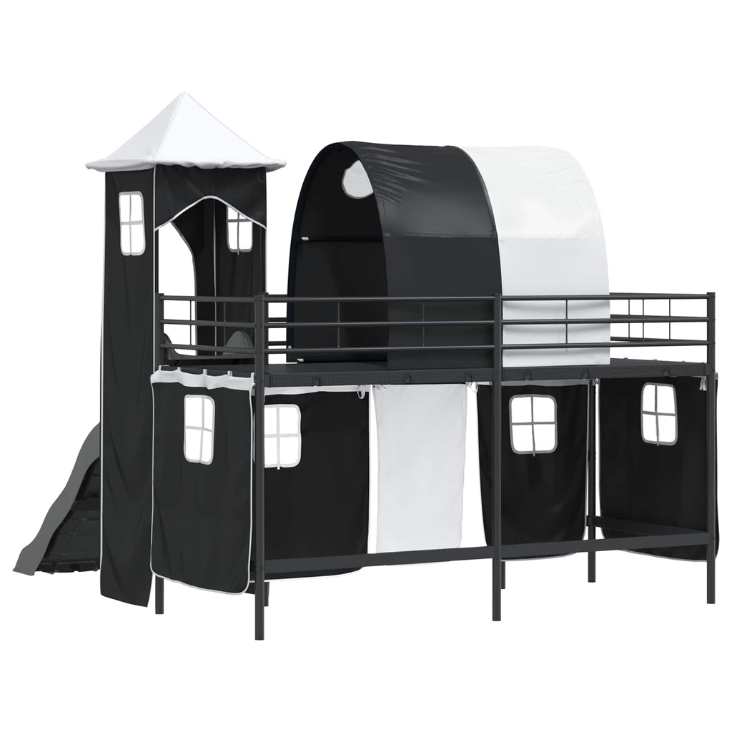 Kinderloftbett Schwarz 90 x 190 cm Metall