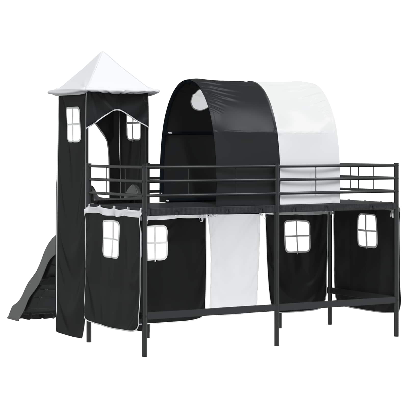 Kinderloftbett Schwarz 90 x 190 cm Metall