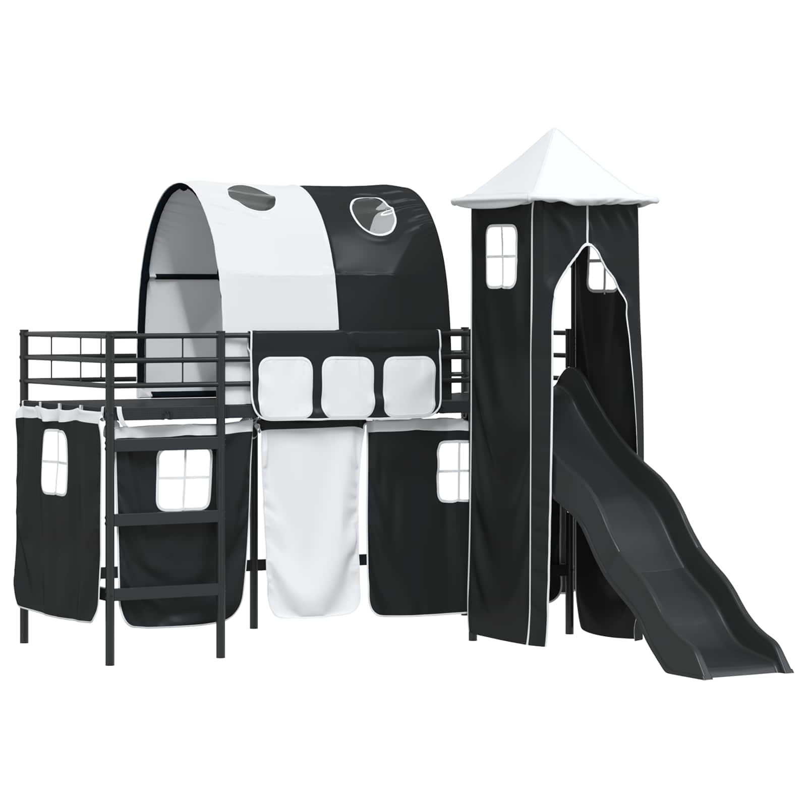 Kinderloftbett Schwarz 100 x 190 cm Metall