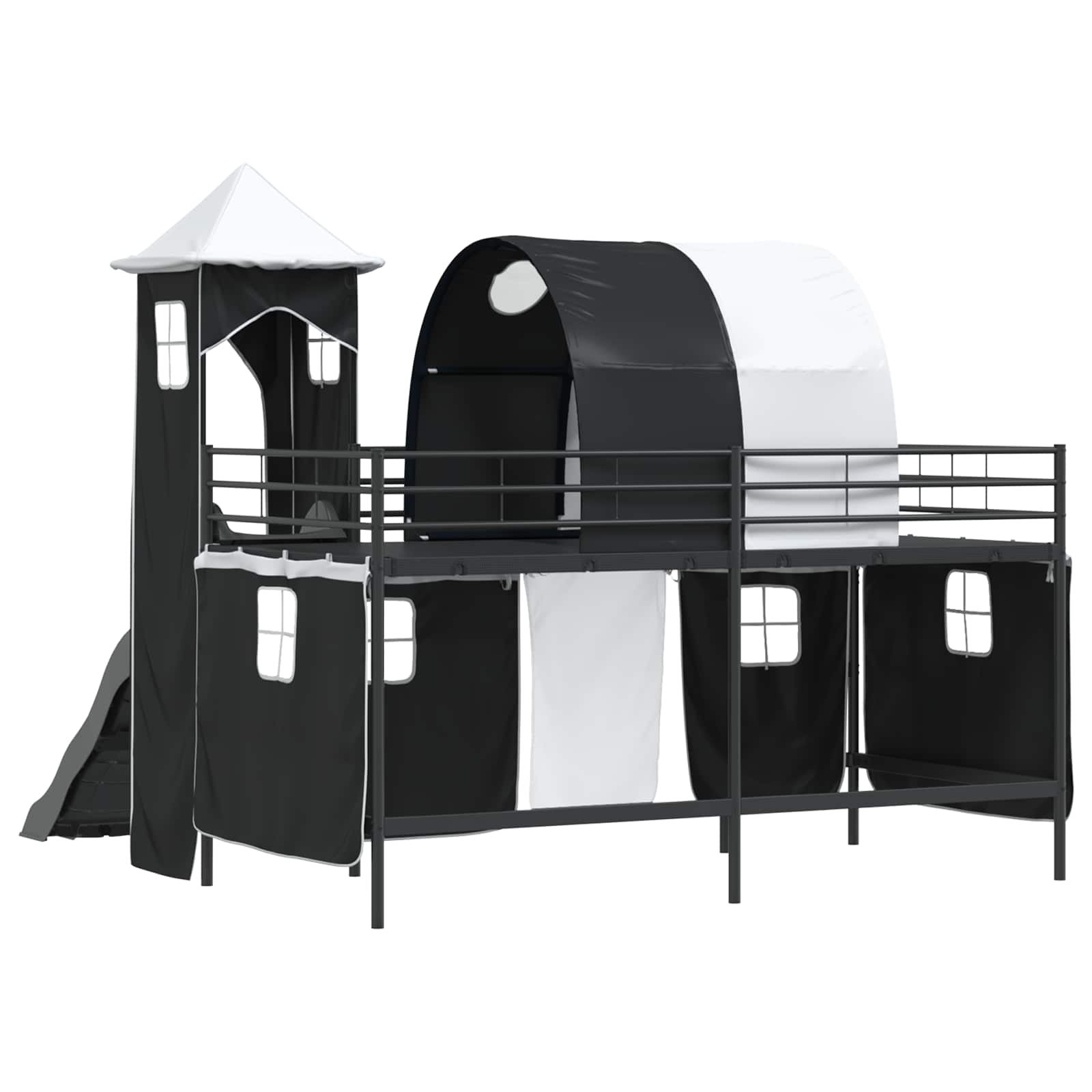 Kinderloftbett Schwarz 100 x 200 cm Metall