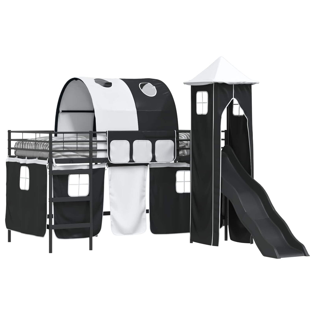 Kinderloftbett Schwarz 107 x 200 cm Metall