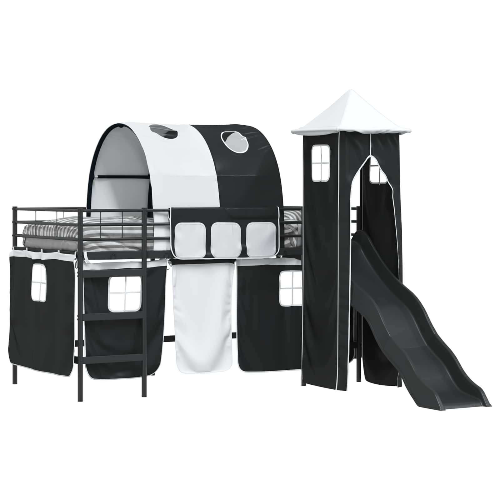 Kinderloftbett Schwarz 107 x 200 cm Metall