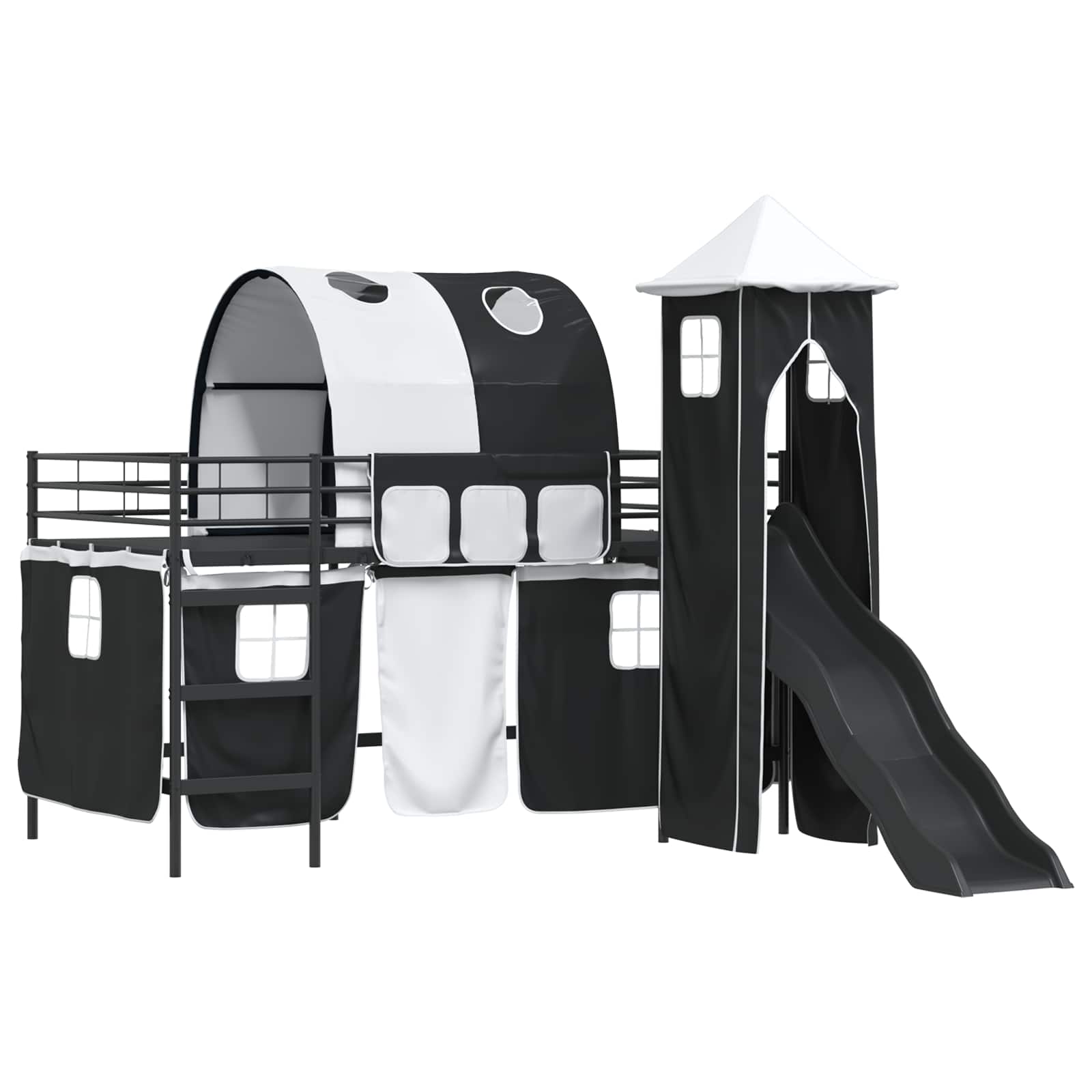 Kinderloftbett Schwarz 107 x 200 cm Metall