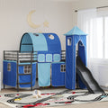 Kinderloftbett Schwarz und Blau 100 x 200 cm Metall
