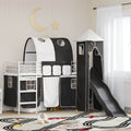 Kinderloftbett Weiß und Schwarz 75 x 190 cm Metall