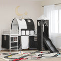Kinderloftbett Weiß und Schwarz 80 x 200 cm Metall