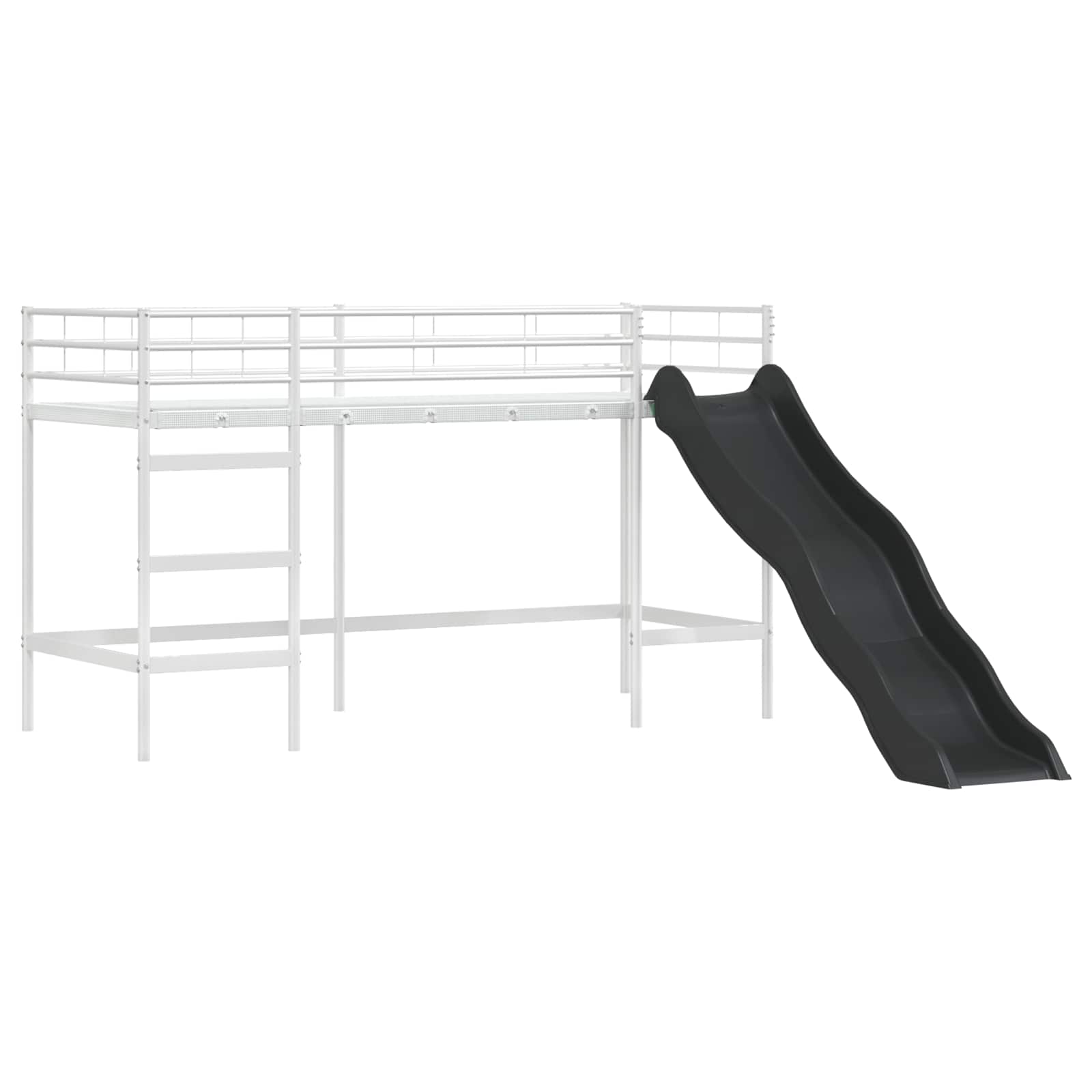 Kinderloftbett Weiß und Blau 75 x 190 cm Metall