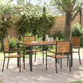 Garten Stapelstühle 4 pcs Braun und Schwarz 54 x 56 x 90 cm