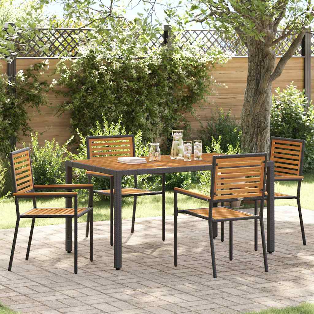 Garten Stapelstühle 4 pcs Braun und Schwarz 54 x 56 x 90 cm