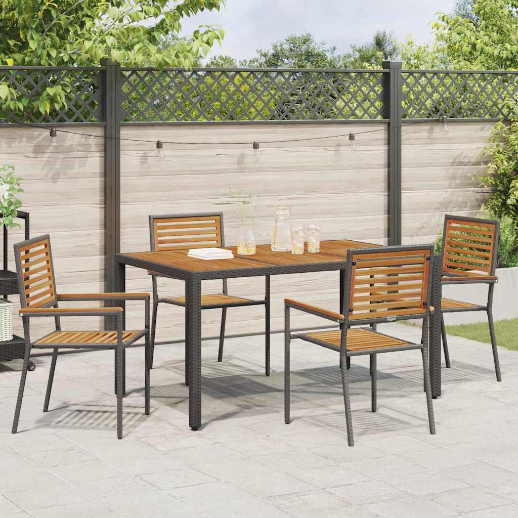 Garten Stapelstühle 4 pcs Braun und Schwarz 54 x 56 x 90 cm