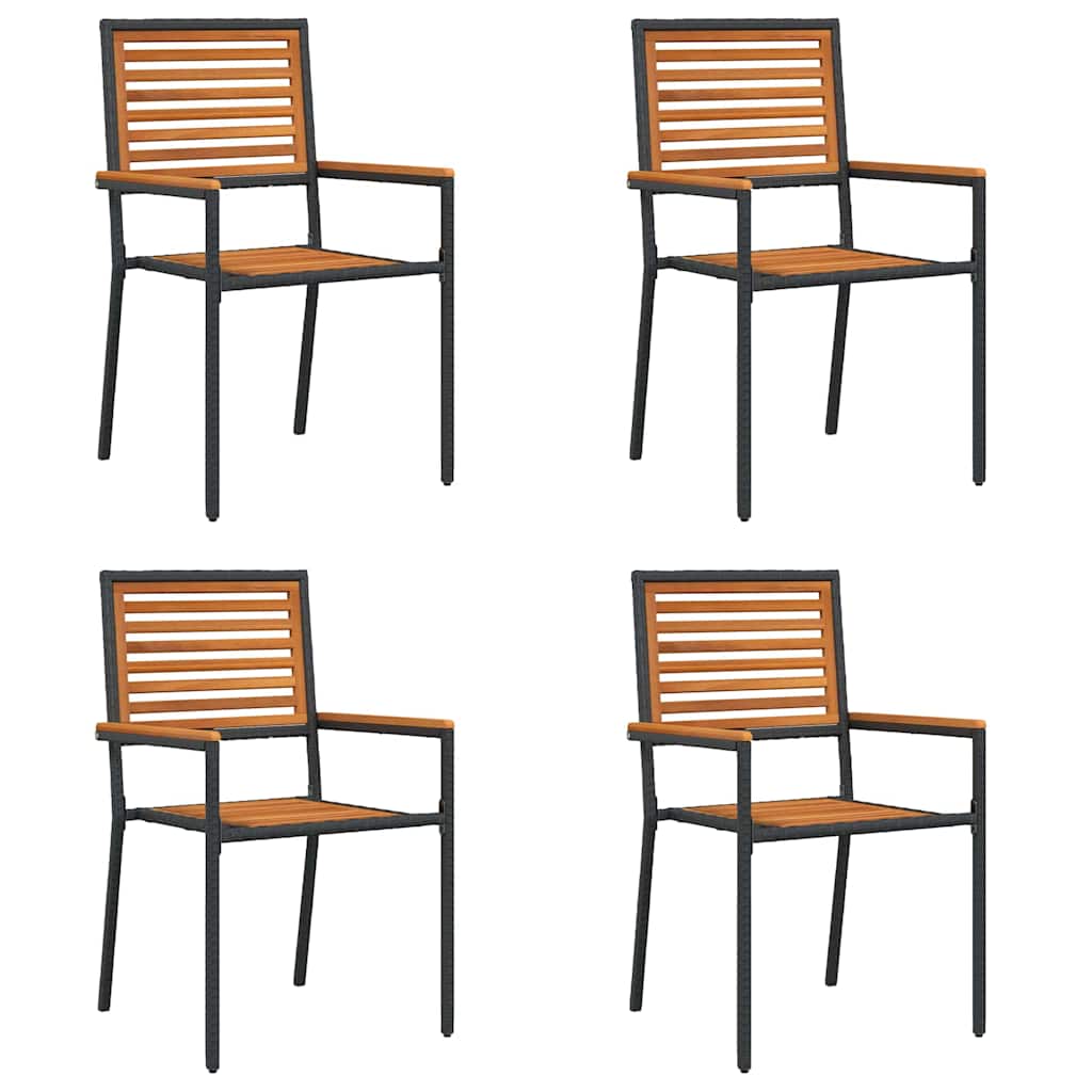 Garten Stapelstühle 4 pcs Braun und Schwarz 54 x 56 x 90 cm