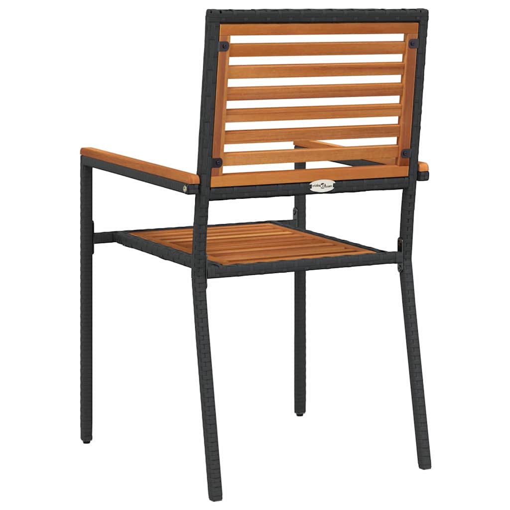 Garten Stapelstühle 4 pcs Braun und Schwarz 54 x 56 x 90 cm