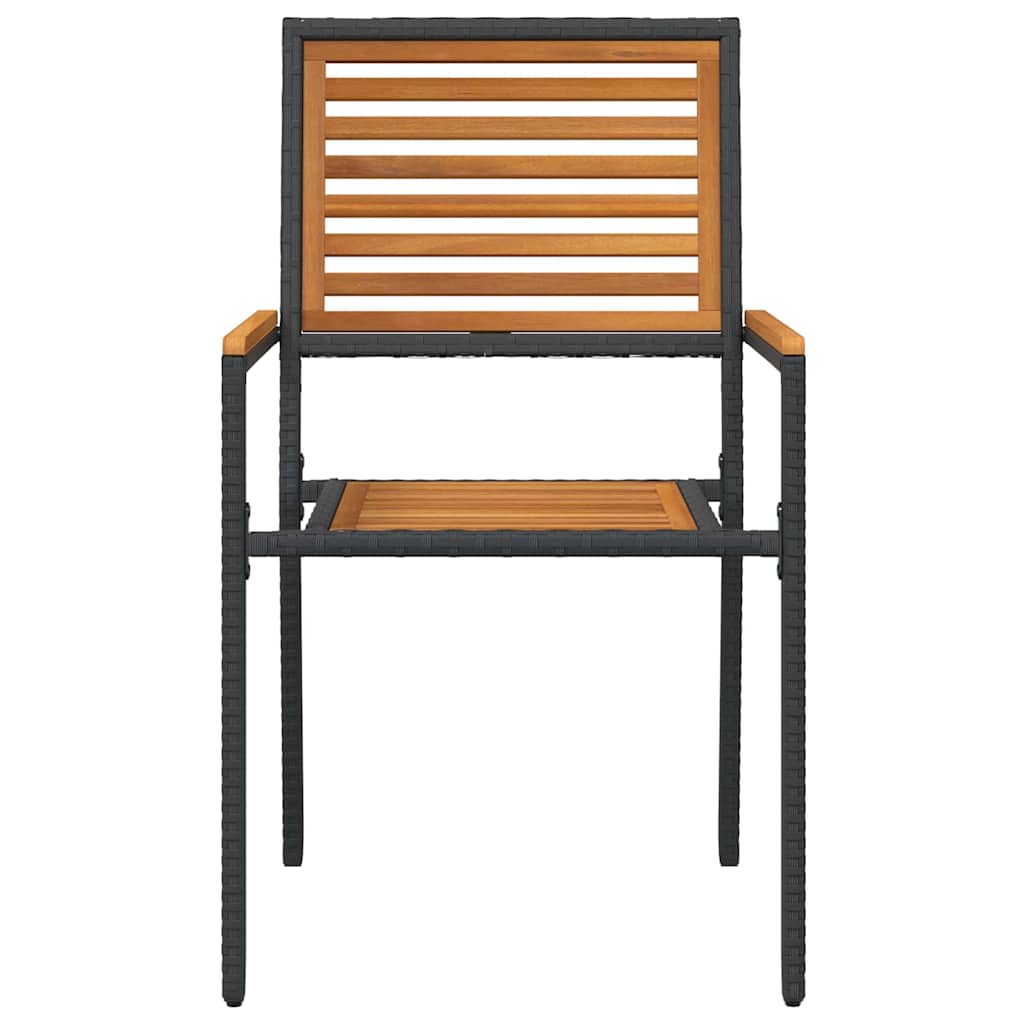 Garten Stapelstühle 4 pcs Braun und Schwarz 54 x 56 x 90 cm