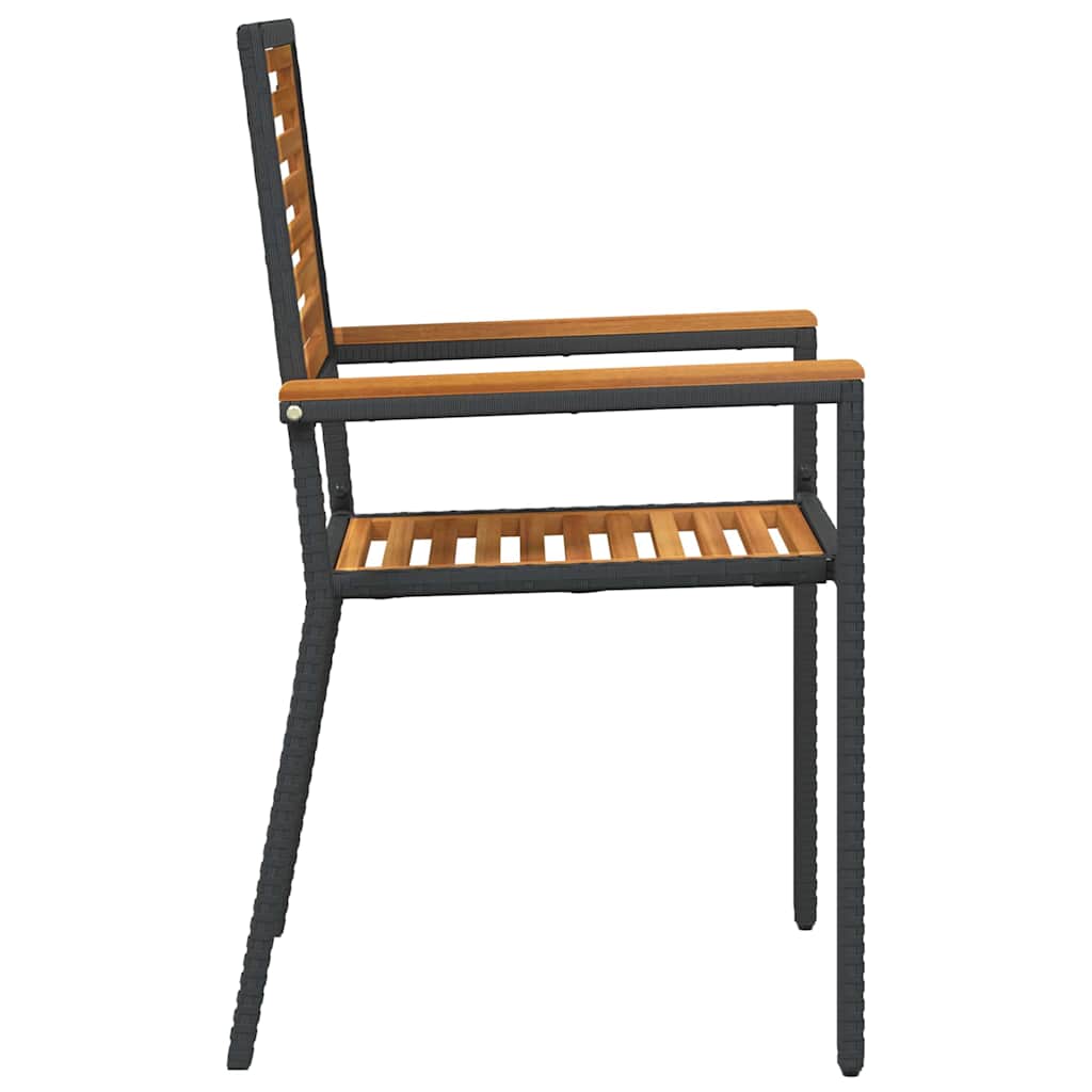 Garten Stapelstühle 4 pcs Braun und Schwarz 54 x 56 x 90 cm