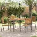 Garten Stapelstühle 4 pcs Braun und Grau 54 x 56 x 90 cm
