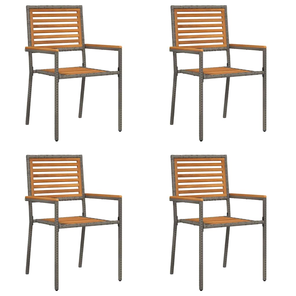 Garten Stapelstühle 4 pcs Braun und Grau 54 x 56 x 90 cm