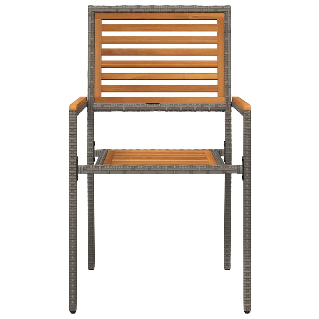 Garten Stapelstühle 4 pcs Braun und Grau 54 x 56 x 90 cm