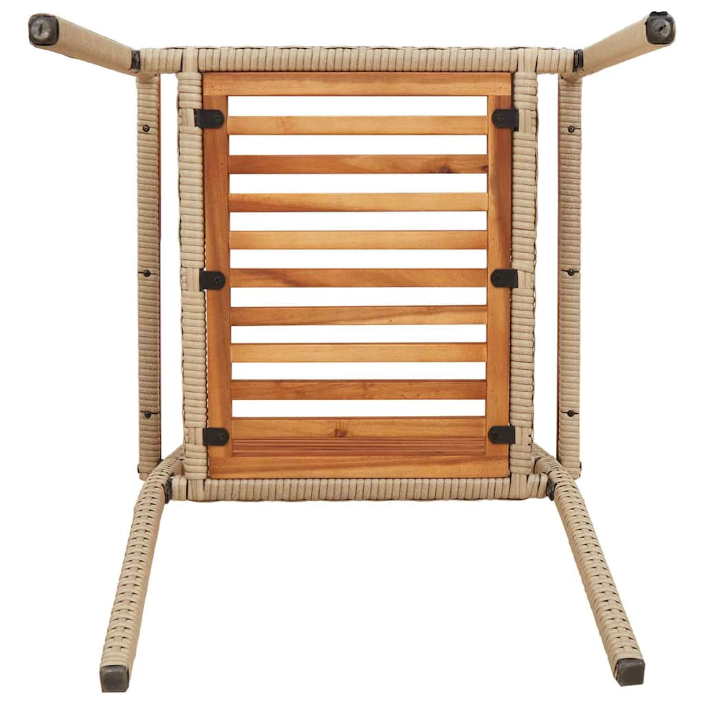 Garten Stapelstühle 4 pcs Braun und Beige 54 x 56 x 90 cm