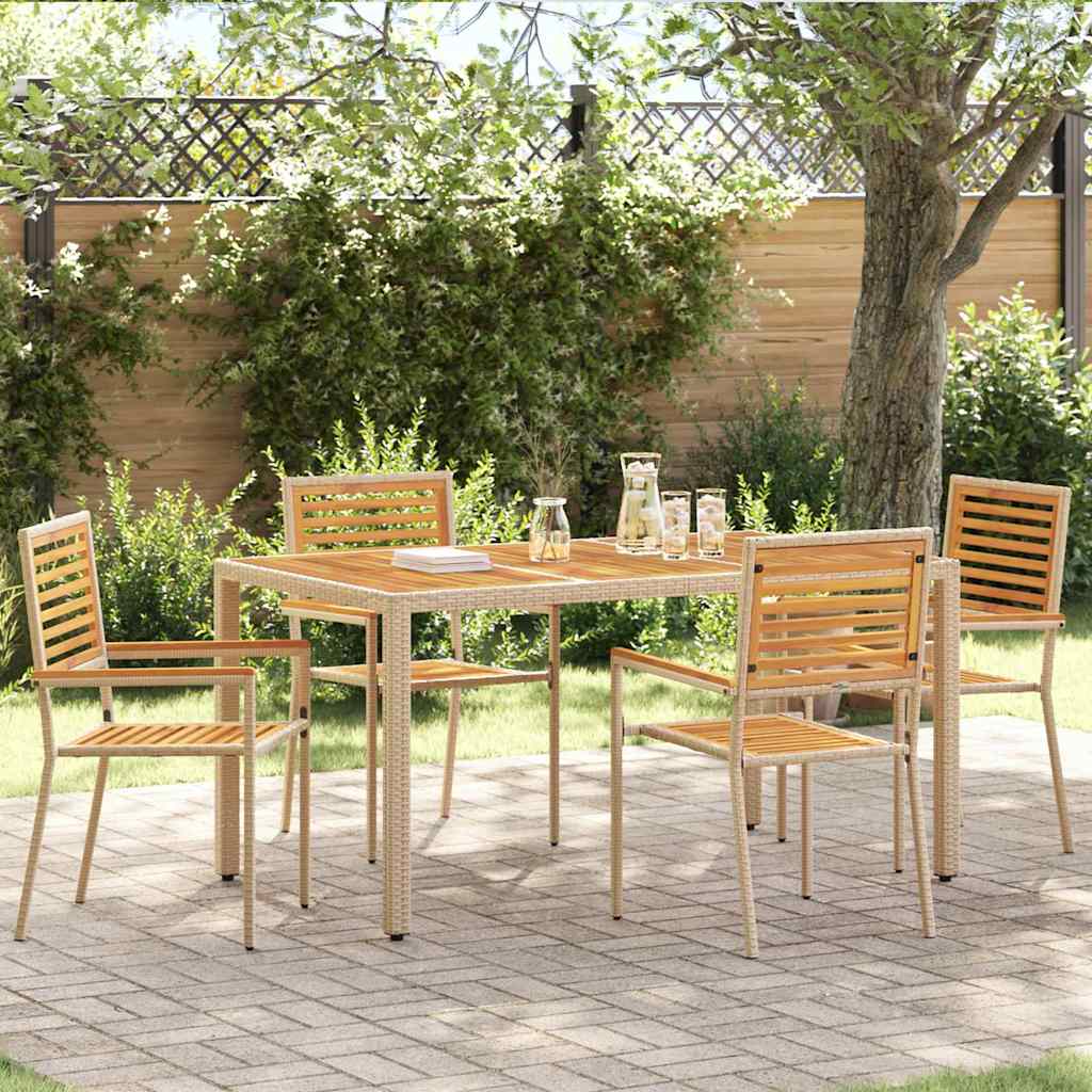 Garten Stapelstühle 4 pcs Braun und Beige 54 x 56 x 90 cm