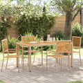 Garten Stapelstühle 4 pcs Braun und Beige 54 x 56 x 90 cm