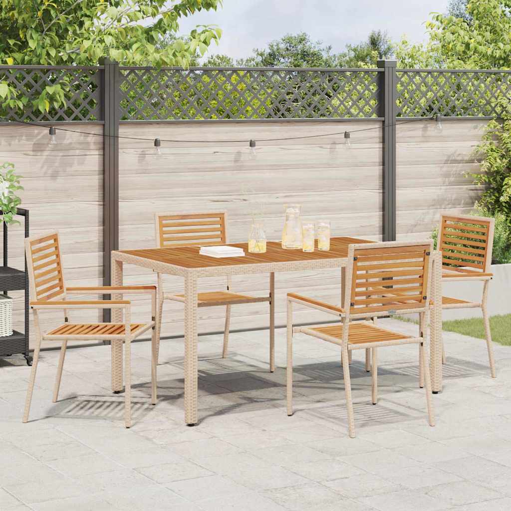 Garten Stapelstühle 4 pcs Braun und Beige 54 x 56 x 90 cm