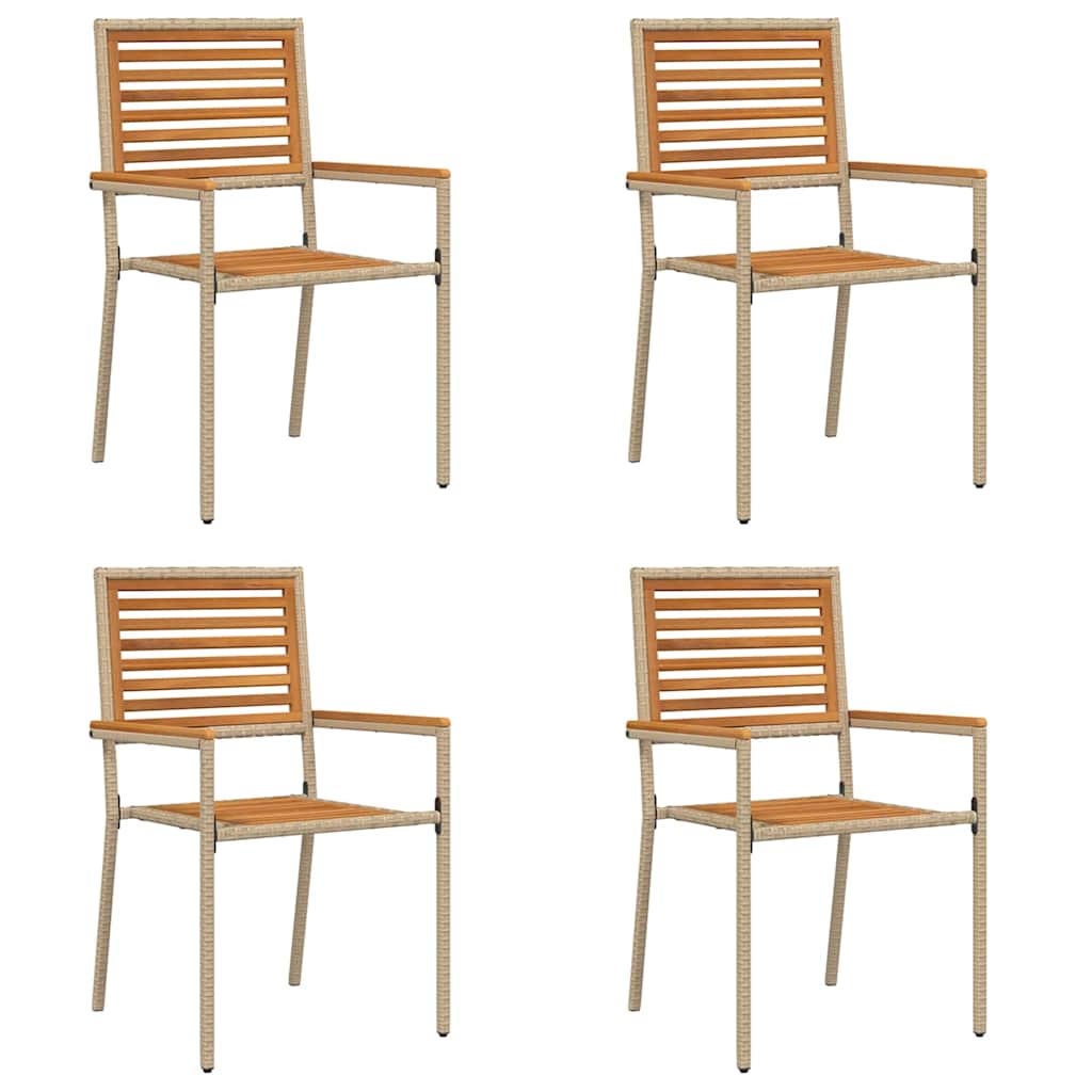 Garten Stapelstühle 4 pcs Braun und Beige 54 x 56 x 90 cm