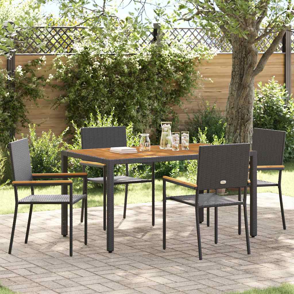 Garten Stapelstühle 4 pcs Schwarz und Braun 54 x 56 x 90 cm