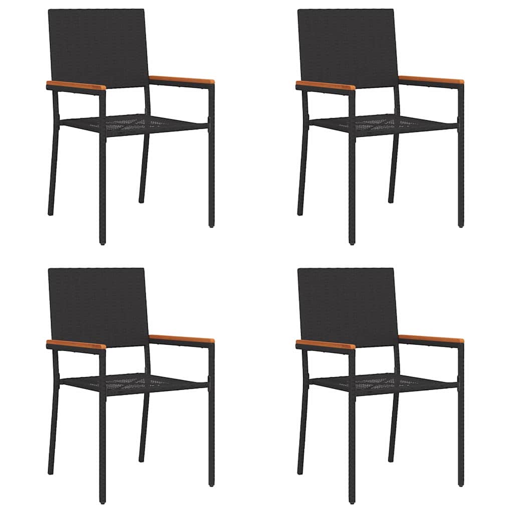 Garten Stapelstühle 4 pcs Schwarz und Braun 54 x 56 x 90 cm