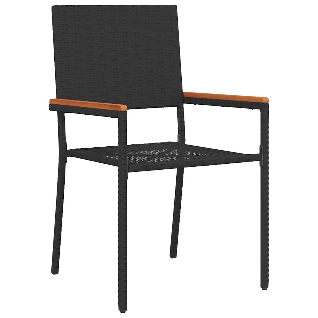 Garten Stapelstühle 4 pcs Schwarz und Braun 54 x 56 x 90 cm