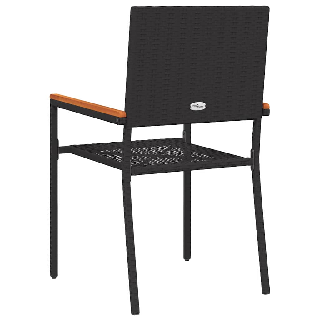 Garten Stapelstühle 4 pcs Schwarz und Braun 54 x 56 x 90 cm