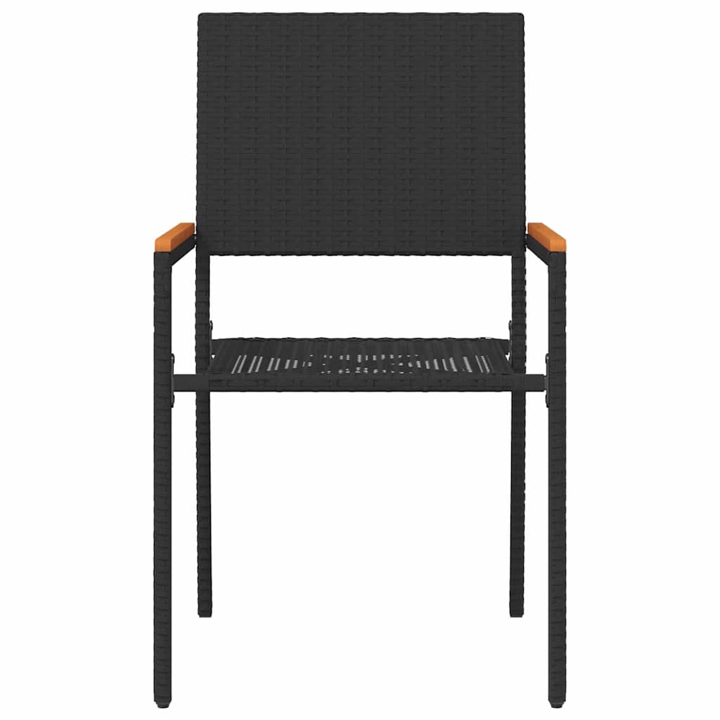 Garten Stapelstühle 4 pcs Schwarz und Braun 54 x 56 x 90 cm