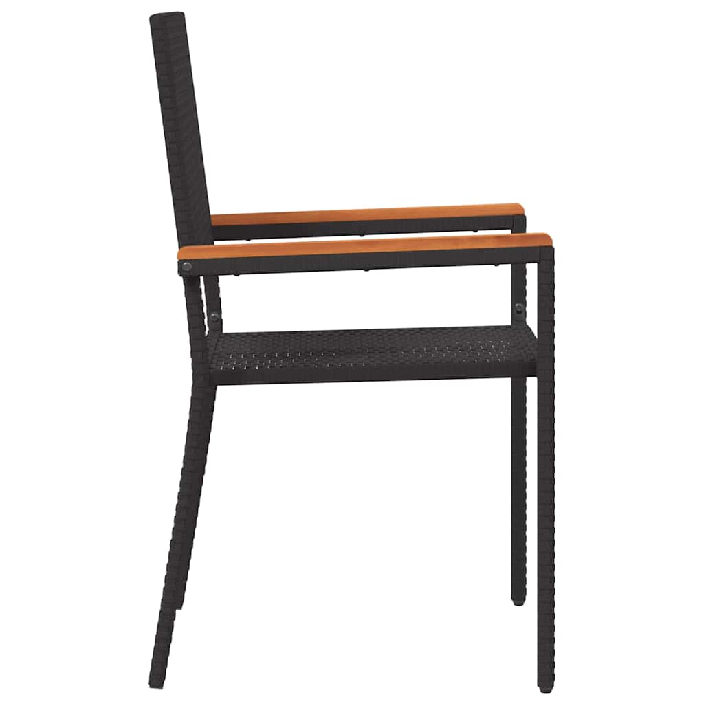 Garten Stapelstühle 4 pcs Schwarz und Braun 54 x 56 x 90 cm