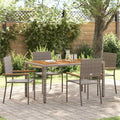 Garten Stapelstühle 4 pcs Grau und Braun 54 x 56 x 90 cm