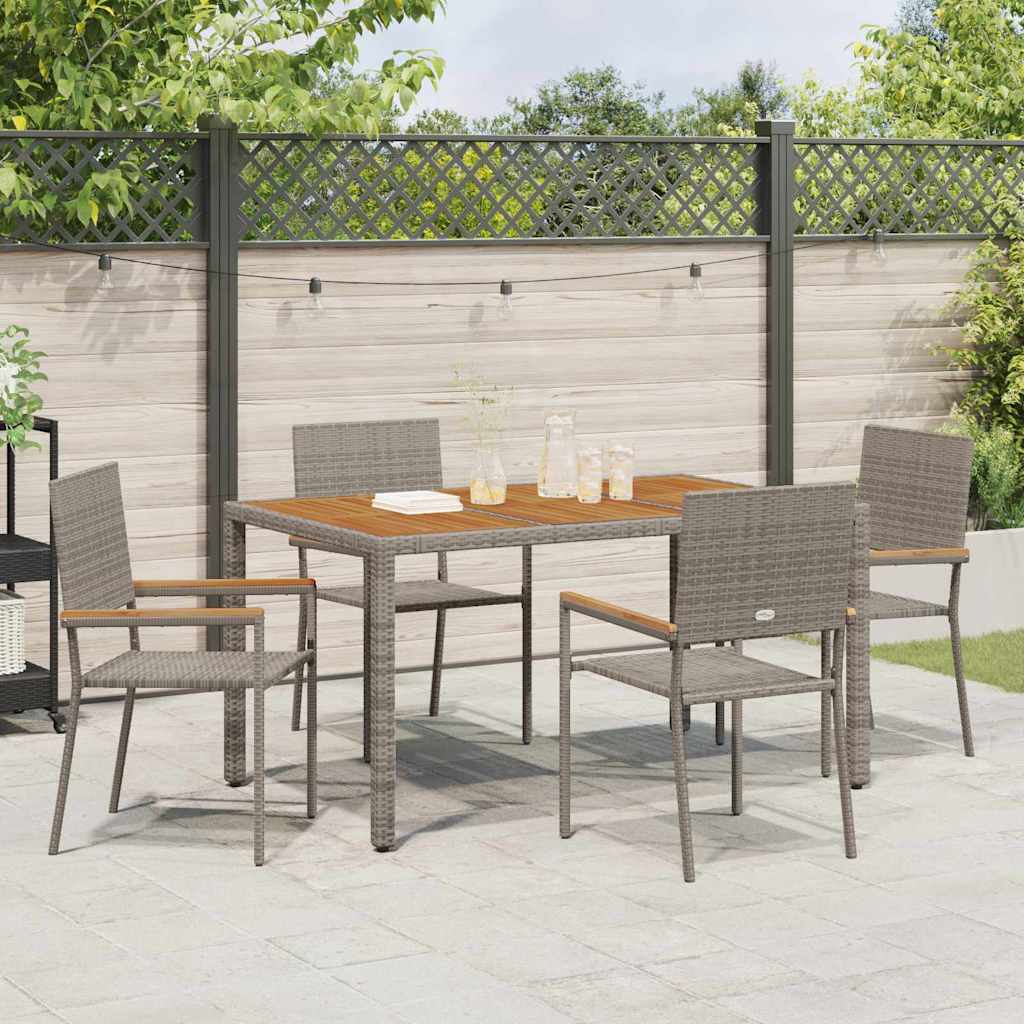 Garten Stapelstühle 4 pcs Grau und Braun 54 x 56 x 90 cm