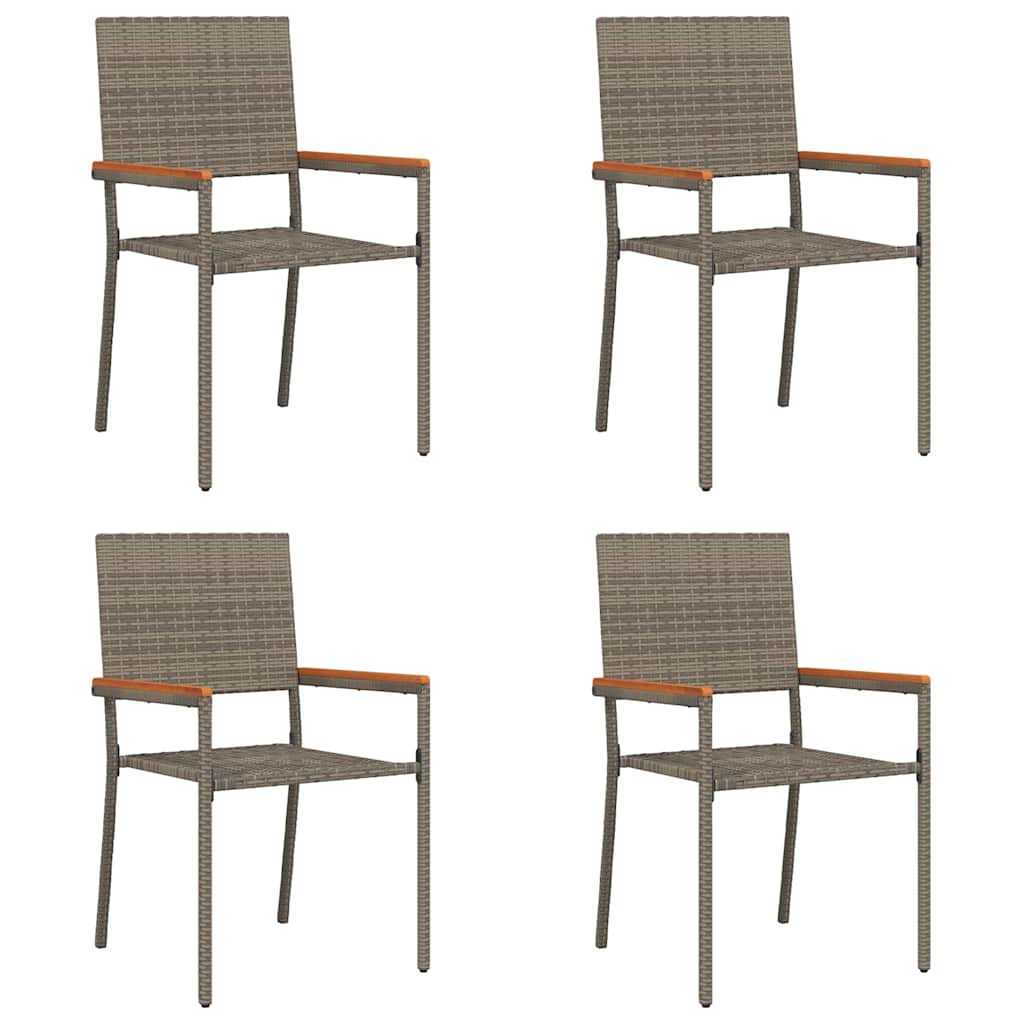 Garten Stapelstühle 4 pcs Grau und Braun 54 x 56 x 90 cm