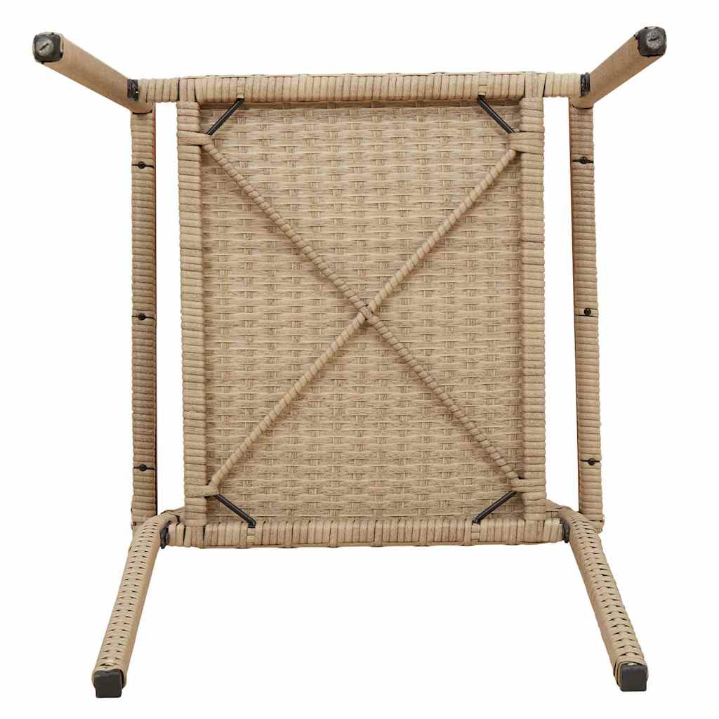 Garten Stapelstühle 4 pcs Creme und Braun 54 x 56 x 90 cm