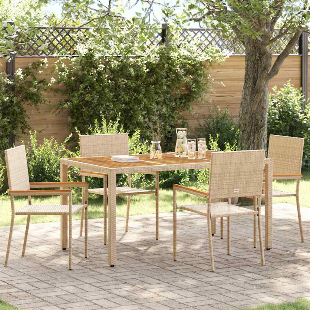 Garten Stapelstühle 4 pcs Creme und Braun 54 x 56 x 90 cm