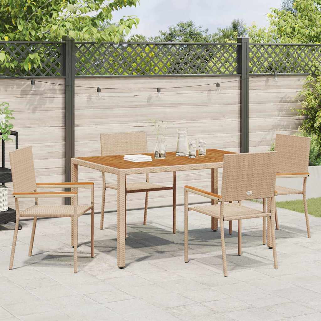 Garten Stapelstühle 4 pcs Creme und Braun 54 x 56 x 90 cm