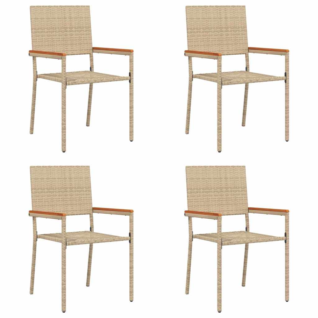 Garten Stapelstühle 4 pcs Creme und Braun 54 x 56 x 90 cm