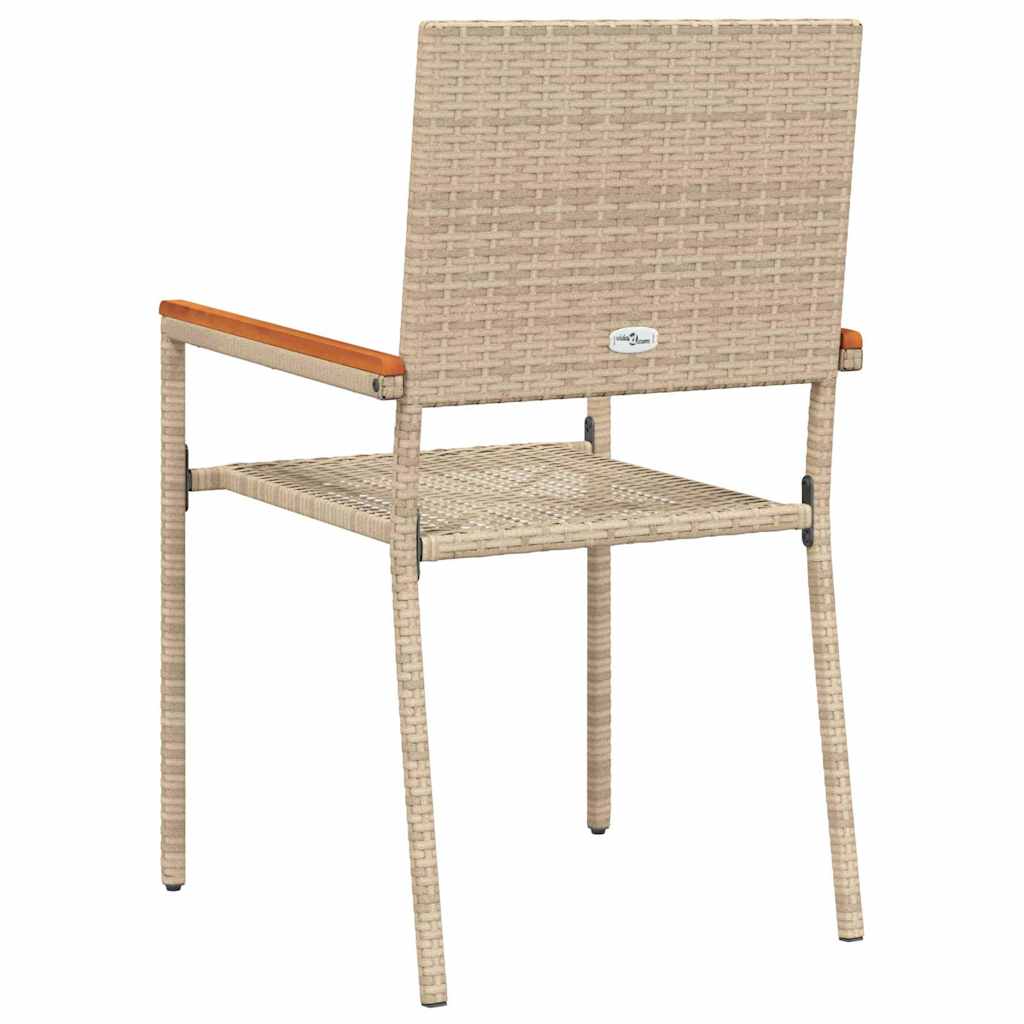 Garten Stapelstühle 4 pcs Creme und Braun 54 x 56 x 90 cm