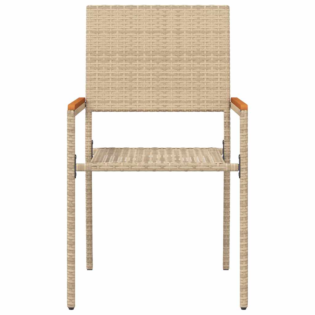 Garten Stapelstühle 4 pcs Creme und Braun 54 x 56 x 90 cm