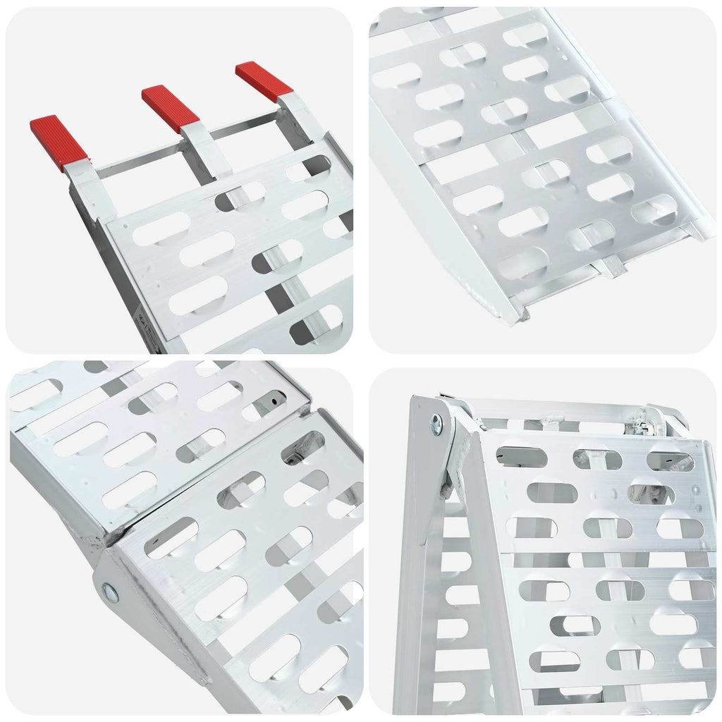 Zusammenklappbare Motorradrampe 340 kg pro Rampe 2 Stk. Silber